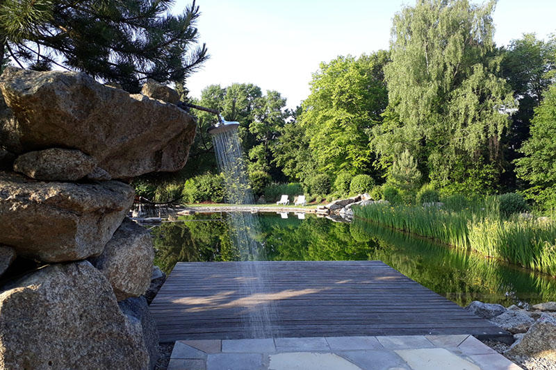 Teich Dusche
